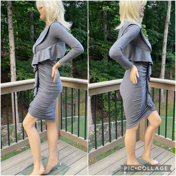 Givenchy Ruffle-Front Ruched Jersey Dress size 38 - Picture 5 of 14